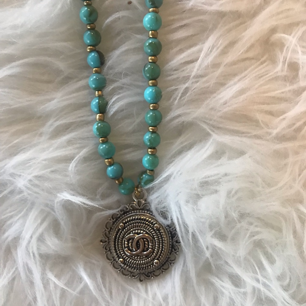 Chanel Button upcycled necklace